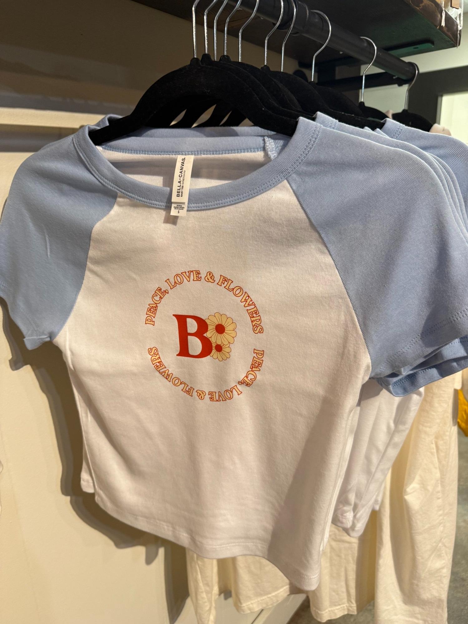 Slogan Light Blue Baby Tee - Bella + Canvas
