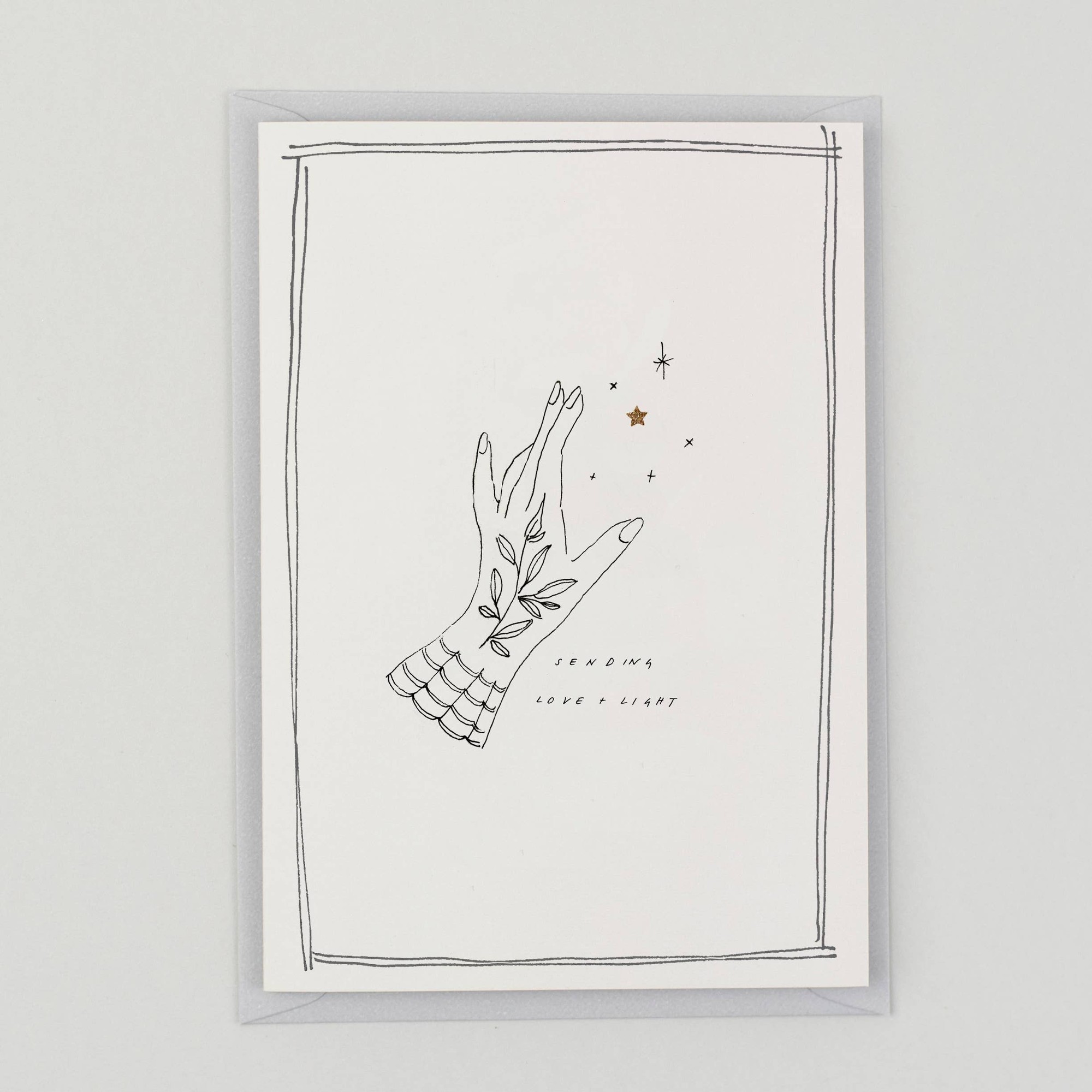 Sending Love + Light - Hand Finished Card