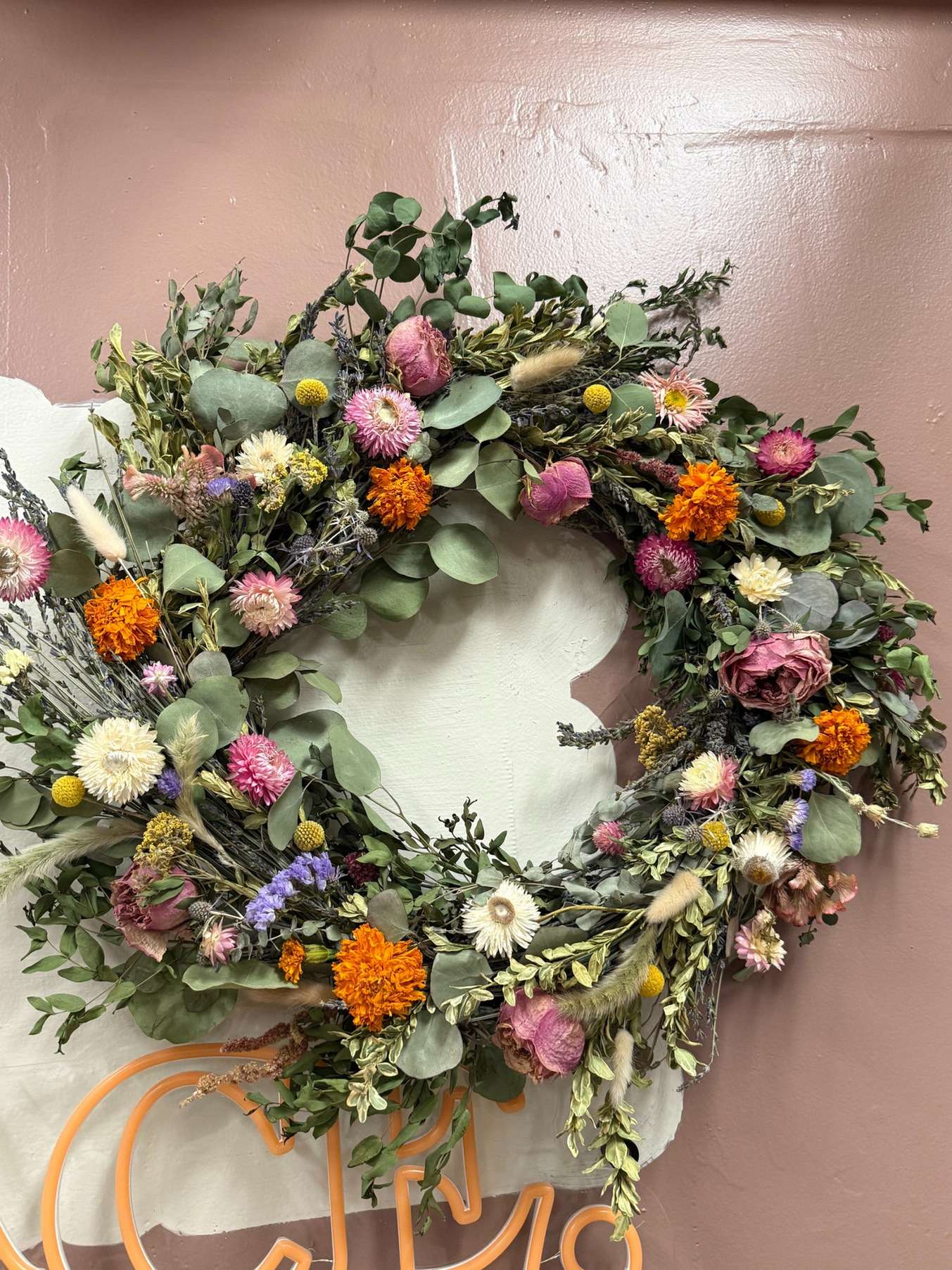 Dried Floral Wreath - 18"