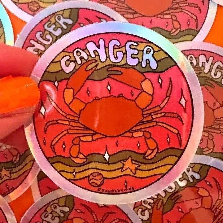 Holographic Vinyl Astrological Sign Stickers - Doodle By Meg