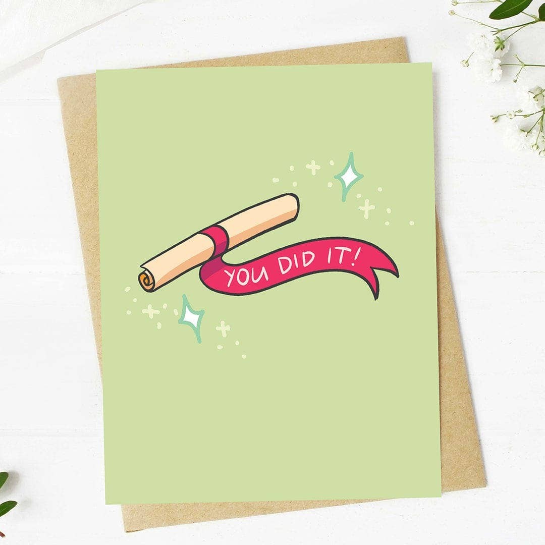 "You did it!" Diploma Graduation Card