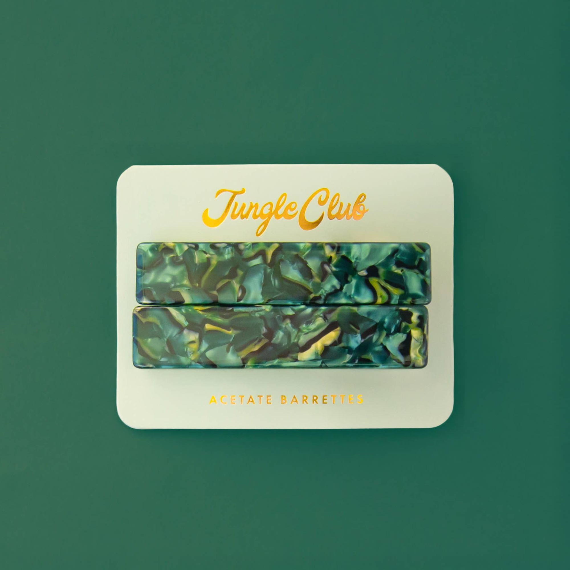 Acetate Barrettes | Deep Sea Green